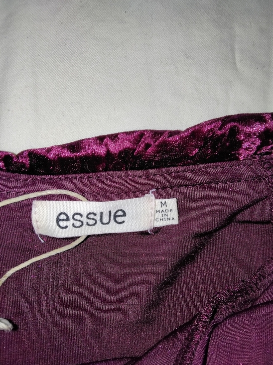 essue Crushed Velvet Mini Dress in Plum - Picture 3 of 3